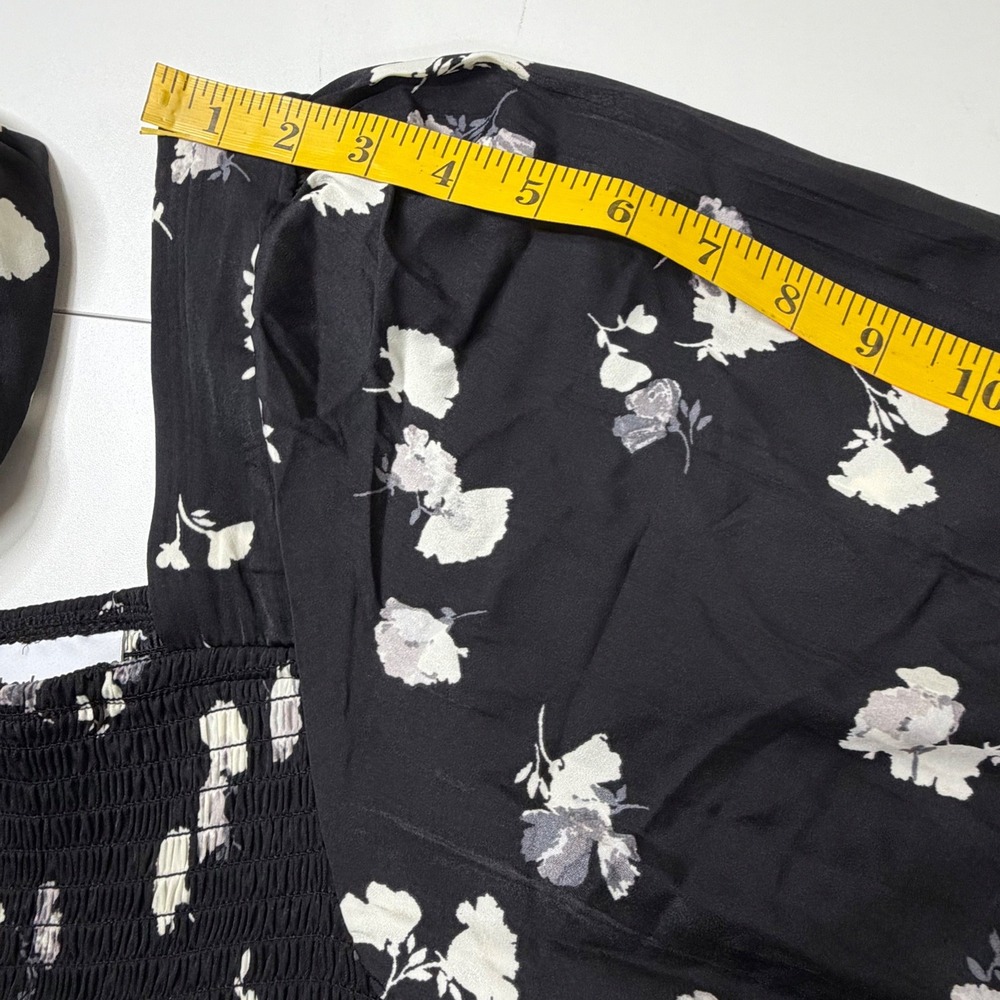 Motherhood Maternity Dress Women Medium Black Floral Smocked Square Neck Mini - Picture 11 of 13